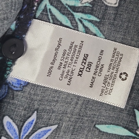 Time and Tru floral button-down dress sz XXL 20 - Picture 12 of 13